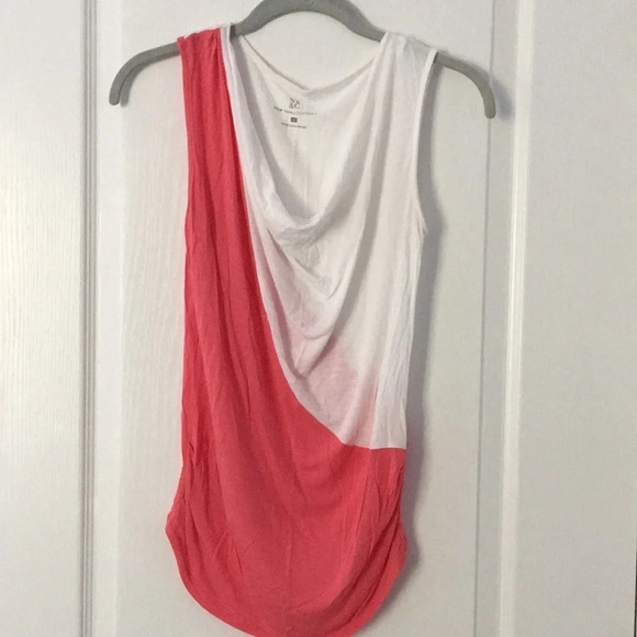 Pink and White Cowl Neck Sleeveless Top - Picture 1 of 3